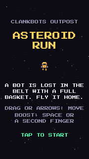 Asteroid Run title screen