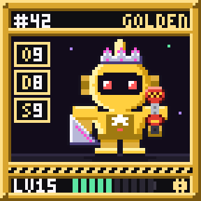 NFT card of a Golden Prototype, Scavenger, level 15